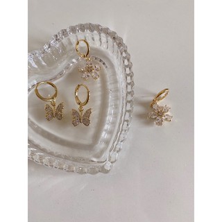 Khuyên hoop mặt bướm/ hoa PE0063