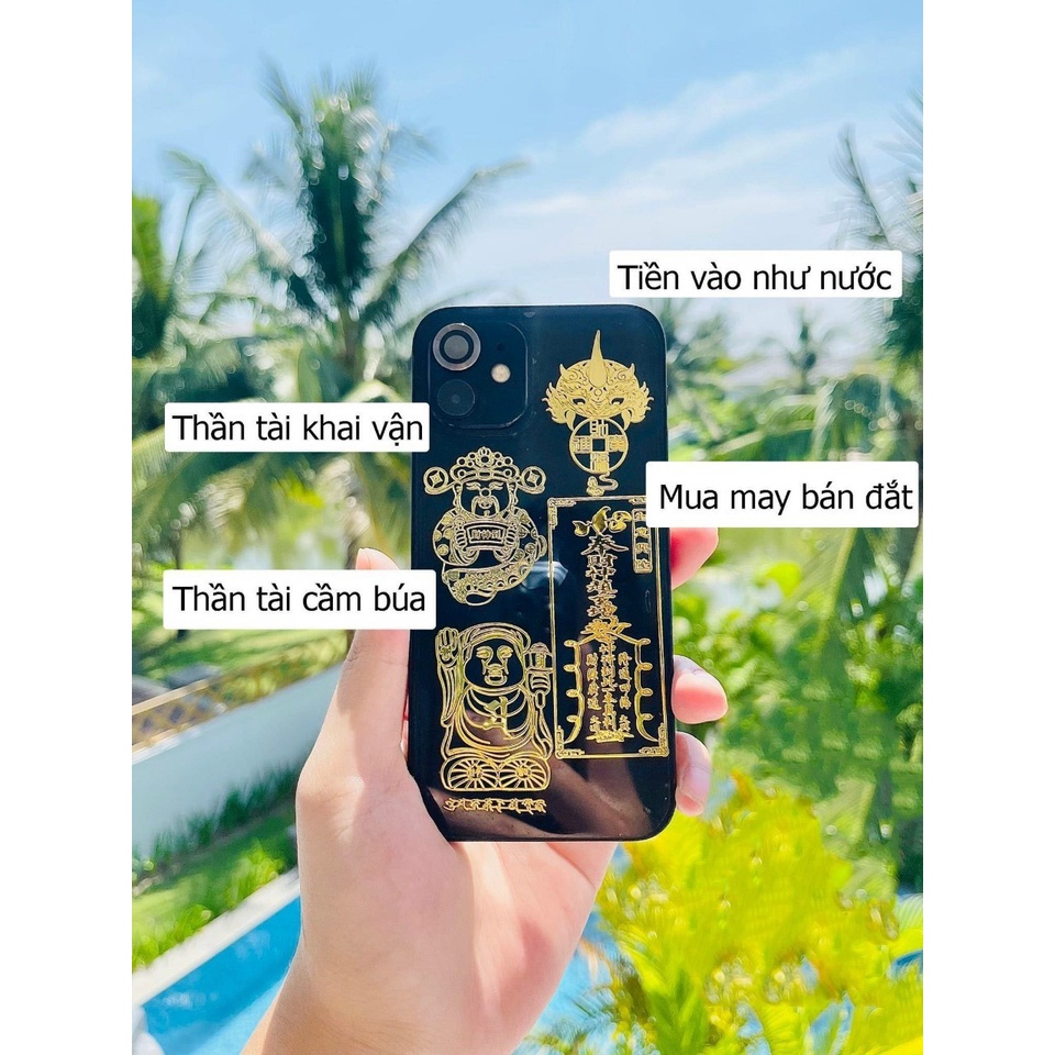 Miếng Dán Điện Thoại Linh Phù Tài Lộc May Mắn Phù Hợp Phong Thuỷ Đẹp Lung Linh - Minh An Saigon