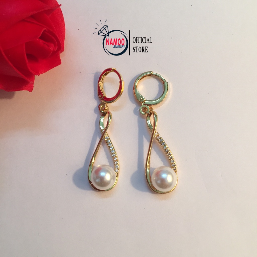 Bông tai nữ sành điệu T270 Mạ vàng 18k Hoa Tai Đính Đá Nữ Namoo Jewelry