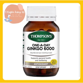 Viên uống bổ não ginkgo 6000mg thompson's của úc lọ 60 viên.