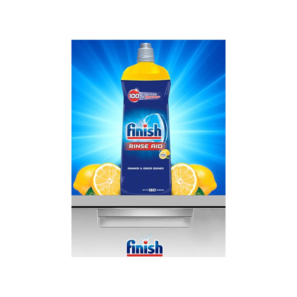 Nước làm bóng chén bát Finish 800ml hương chanh - nước trợ xả chính hãng cao cấp