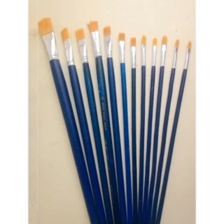 Bộ cọ vẽ/ bút lông/ chổi vẽ lông vàng 12 chiếc vẽ màu nước tô tượng hàng loại đẹp