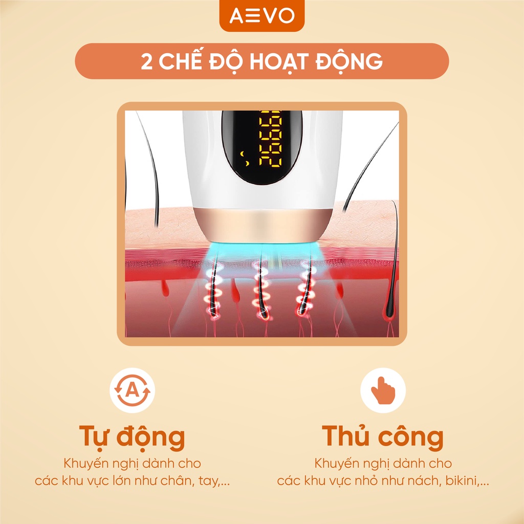 Máy Máy Triệt Lông AEVO Hair Removal Handset Triệt Lông Vĩnh Viễn Đơn Giản Tại Nhà