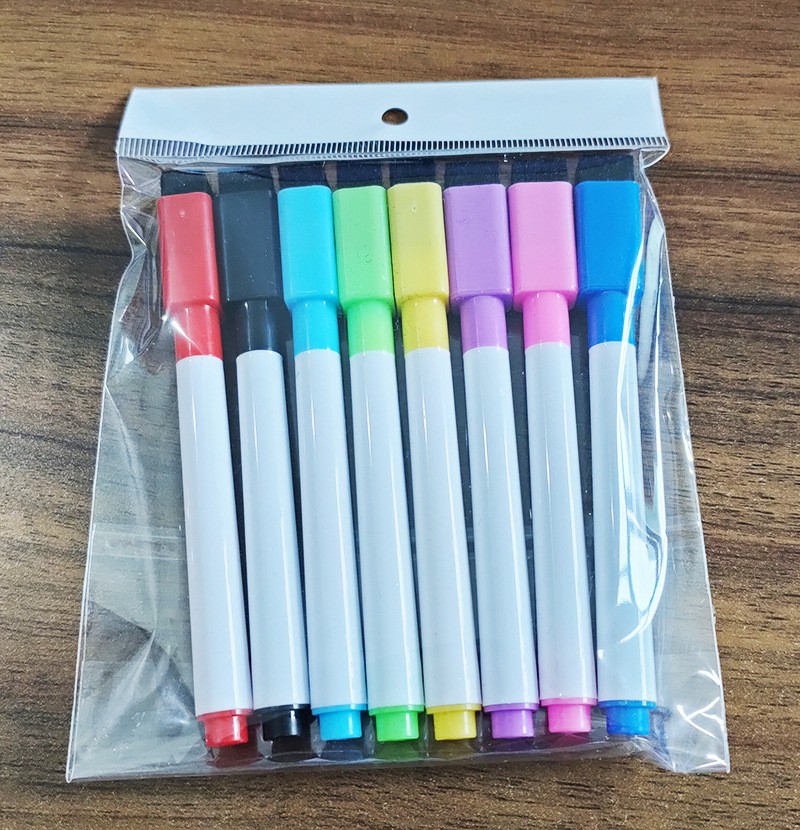 Bút viết bảng  túi 8 màu không từ tính