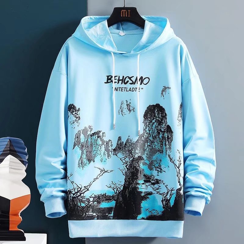 Áo Hoodie Tay Dài In Hình Phong Cảnh Thời Trang Cho Nam
