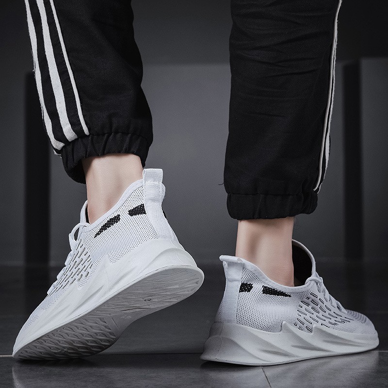 Giày Sneaker Nam thể thao màu trắng cổ cao cho học sinh phong cách Hàn Quốc TAKUTA mã LTT