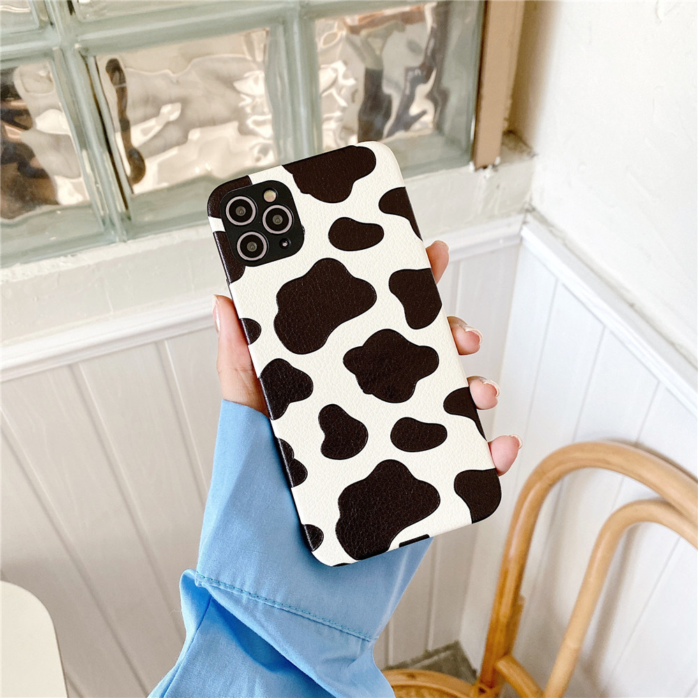 Ốp điện thoại IMD họa tiết bò sữa chống sốc cho IPhone 12Pro max 12mini 11 pro Max X XS XR XSMAX 6 6s 7 8 Plus