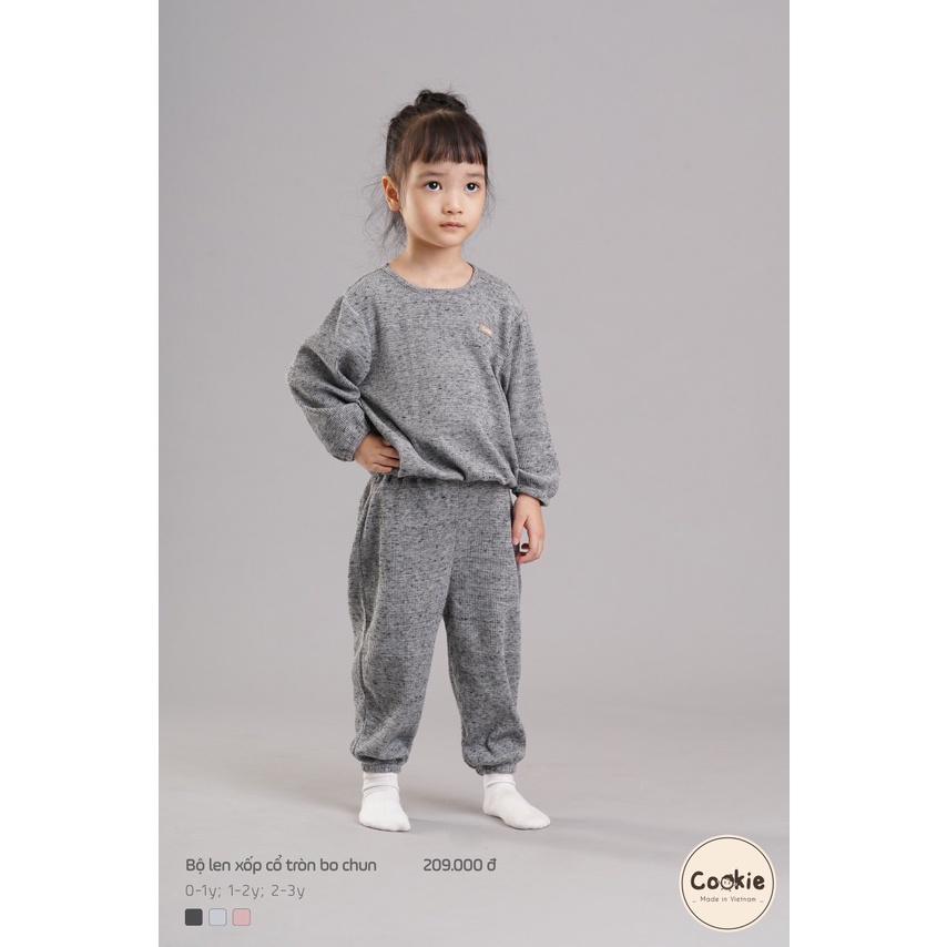 Bộ len xốp cổ tròn, cổ trụ cookie dành cho bé trai bé mềm mịn ấm áp