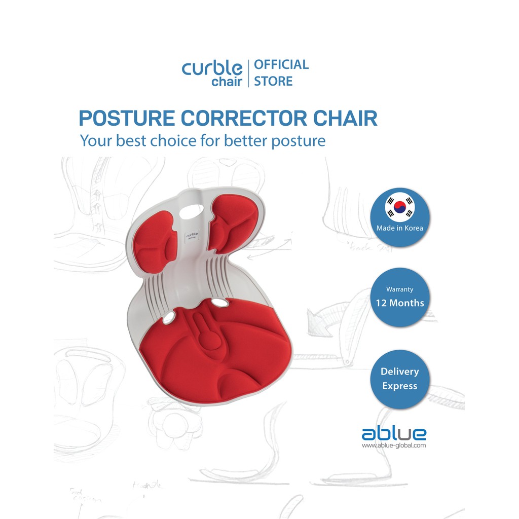 [CHÍNH HÃNG ABLUE ] Ghế Curble Chair Comfy điều chỉnh tư thế ngồi, chống gù, Hỗ trợ giảm áp lực cho cột sống Hàn Quốc