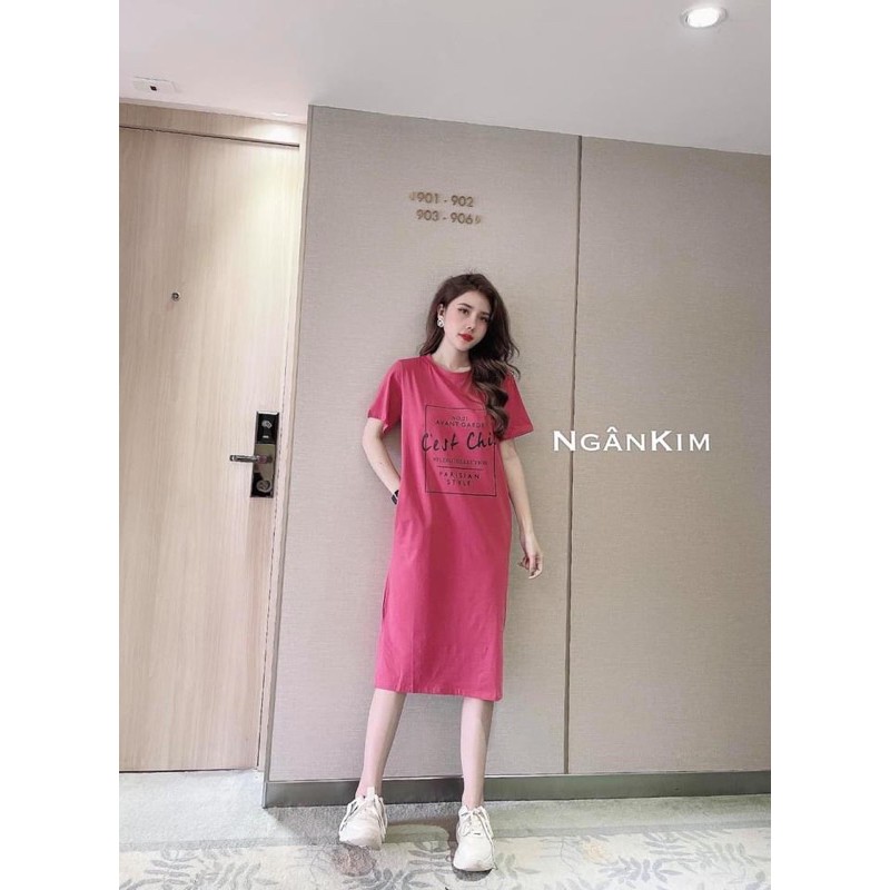 Váy suông - Đầm suông Chất cotton CEST CHIC from rộng dáng dài Có Size Tới 75Kg Nhiều Màu