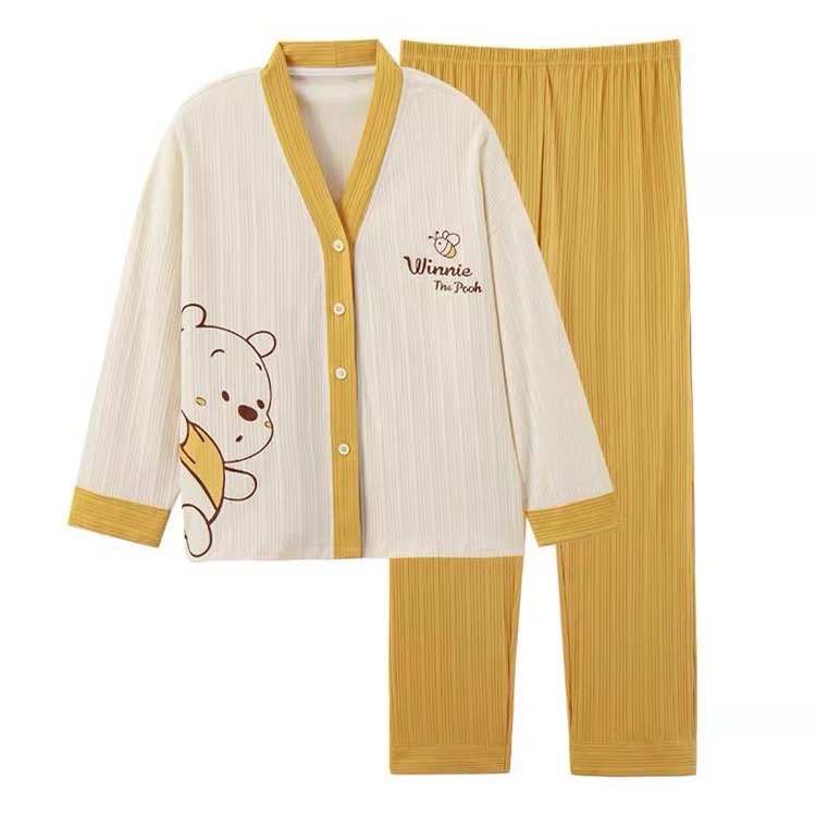 ( New ) Bộ Ngủ Dài Tay Pyjama Cổ Chữ V 2 Túi Chất Cotton Hàng Đẹp - Bộ Sau Sinh Chất Đẹp