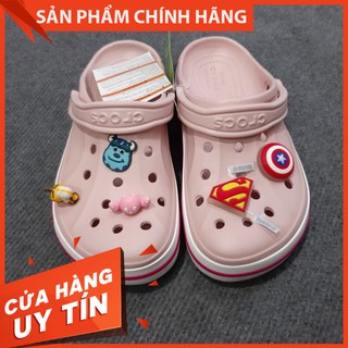 Dép Sục Nữ Cro Quai Ngang màu Hồng nữ tính, Hàng Có Sẵn - Tặng 6biz