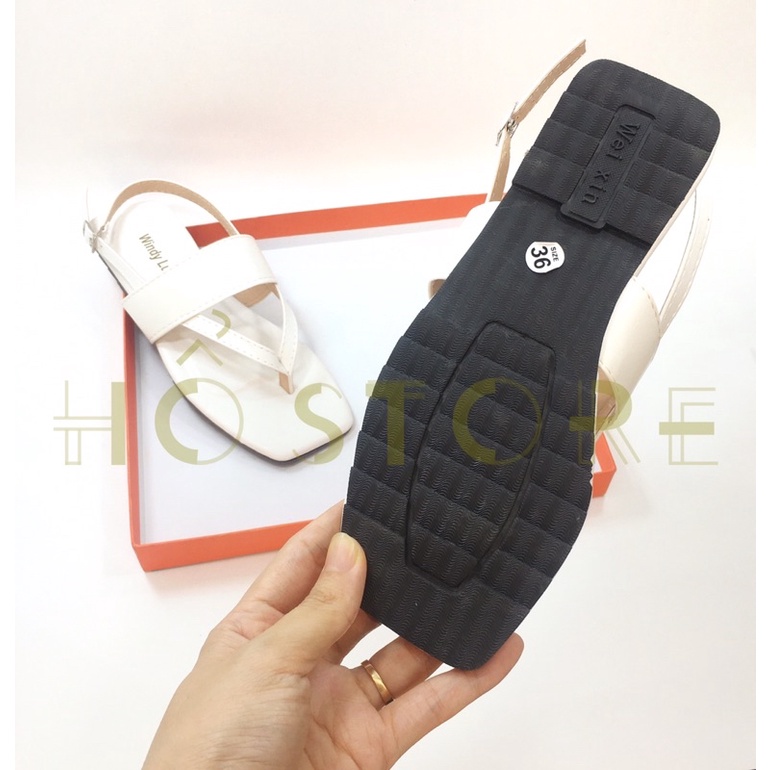 Sandal kẹp xỏ ngón nữ đế bệt quai chéo phong cách thời trang đủ màu sắc