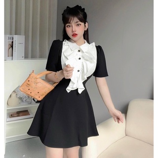Bigsize Đầm cổ bèo đen 55-95kg