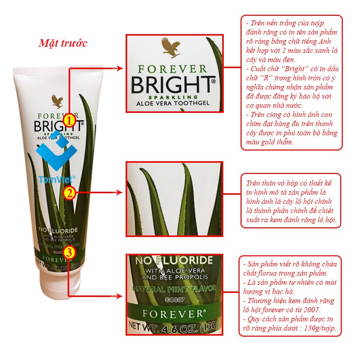 Kem đánh răng lô hội Forever bright Toothgel 130g