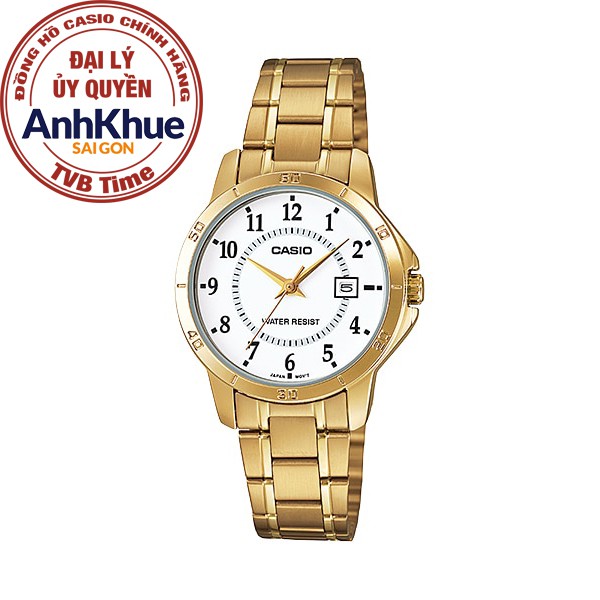 Đồng hồ nữ dây kim loại Casio chính hãng Anh Khuê LTP-V004G-7BUDF (30mm)