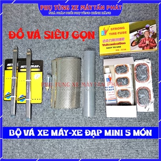 Bộ Vá Xe Máy Xe Đạp 5 Món Mini Đa Năng Dùng Vá Xe Khi Bị Lủng Lốp