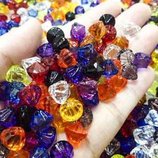 30 hạt nhựa kim cương acrylic pha lê size 0.9CM đến 1.3CM nhiều màu dùng trang trí thủ công làm màn rèm treo