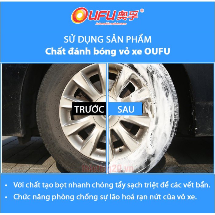 Chai xịt bóng đen, dưỡng lốp ô tô, phòng rạn nứt vỏ UFU Hot Shine Tyre Spray