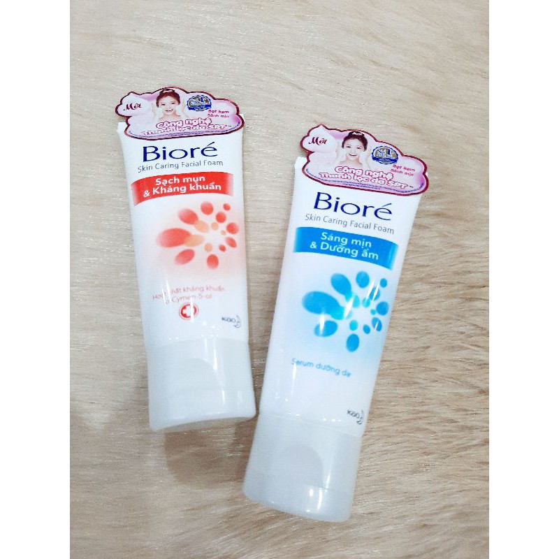 Sữa rửa mặt Biore 100g-50g  sạch mụn kháng khuẩn, sáng mịn dưỡng cấp ẩm, sạch nhờn trắng hồng tự nhiên .
