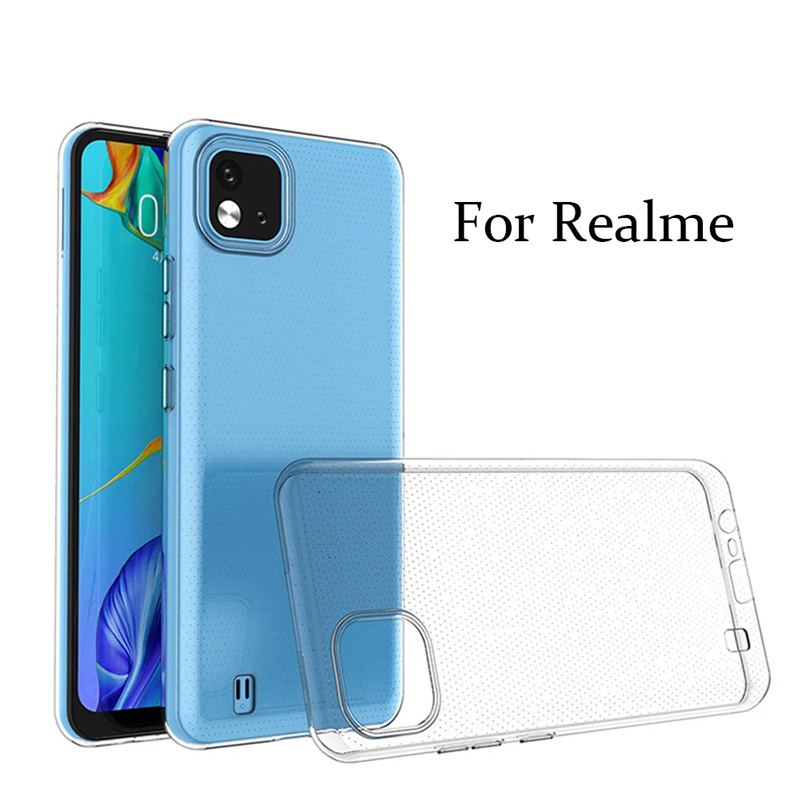 Ốp điện thoại trong suốt chống sốc dành cho Realme C25 C21 C20 C17 C15 C12 C11 7i 7 6 Pro 6i 5 5i 5s 3 Pro C3 C2 5G 4G 2022