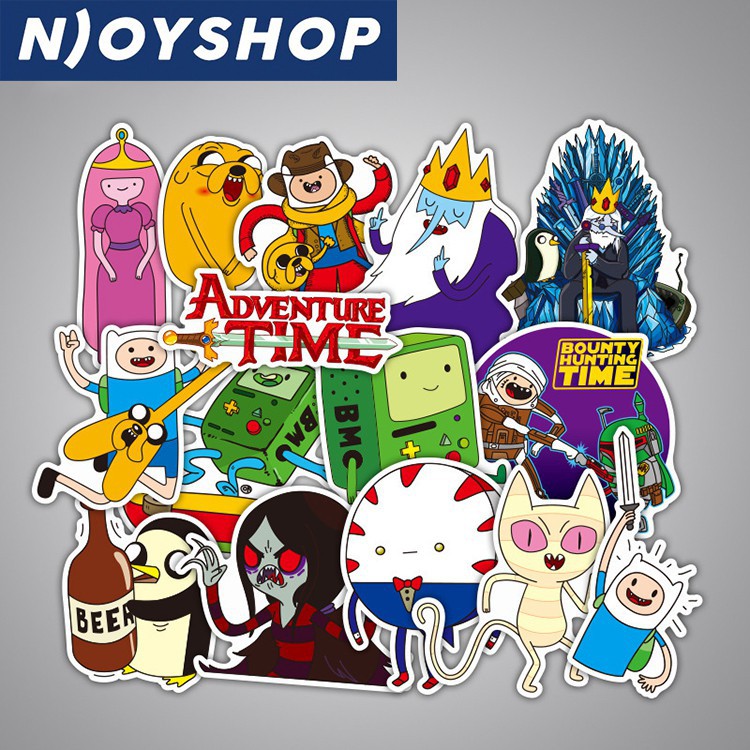 SET 29 MIẾNG STICKER ADVENTURE TIME CHỐNG NƯỚC DÁN NÓN BẢO HIỂM, LAPTOP, VALI, TỦ, BÀN HỌC, XE MÁY