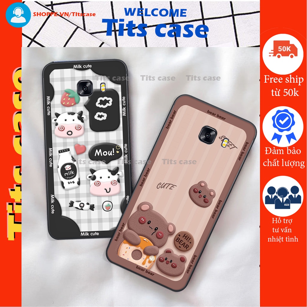 Ốp lưng Samsung Galaxy C9 PRO in hình bò sữa, gấu be@r, cute cực  ĐỈNH -  cực CHẤT-  cực COOL