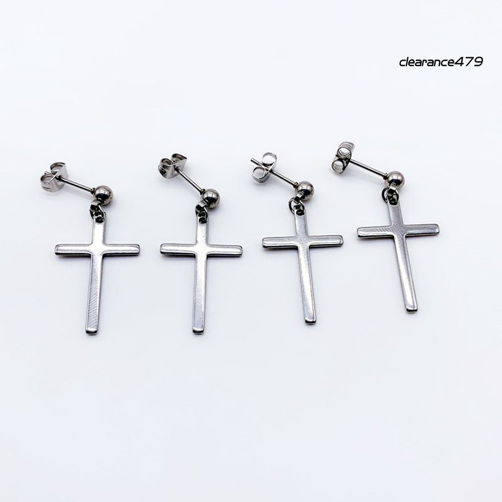 1 Khuyên Tai Hình Thánh Giá Chất Liệu Thép Không Gỉ Thời Trang Cho Nam Và Nữ