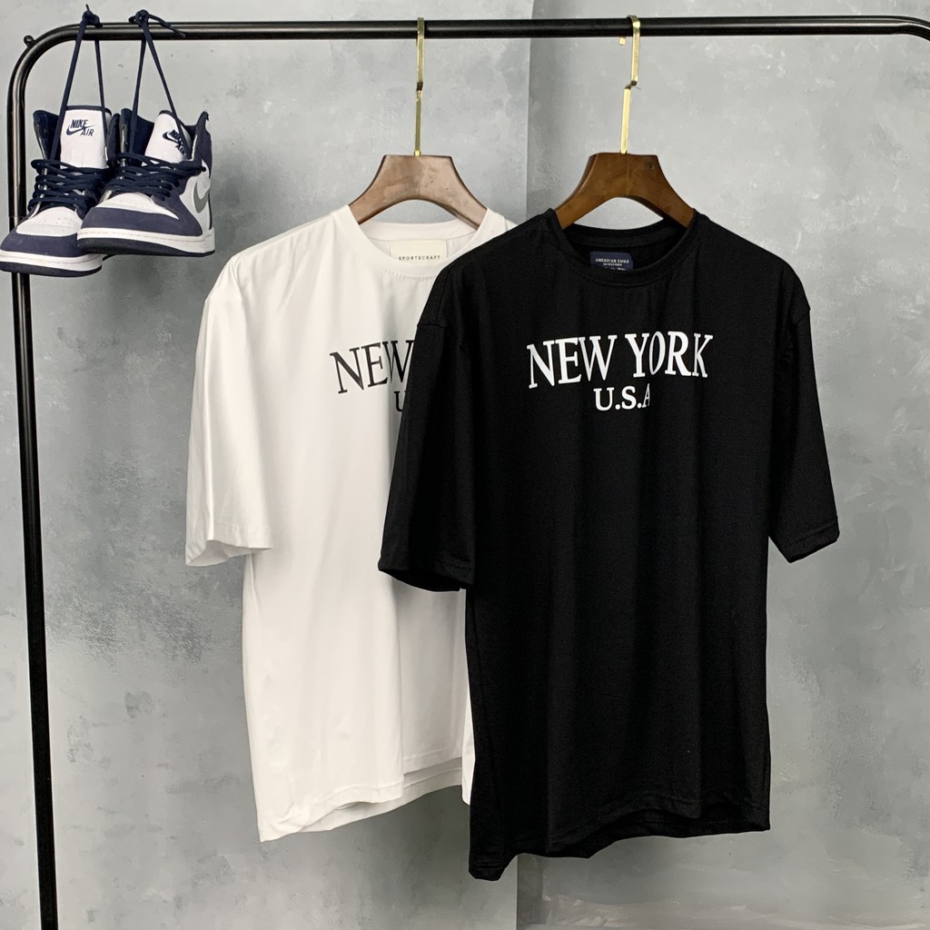 Áo thun nam nữ áo phông tee unisex New york cotton 100% đơn giản basic trắng đen form rộng trơn tay lỡ | BigBuy360 - bigbuy360.vn