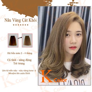 Thuốc nhuộm tóc màu nâu vàng cát khói