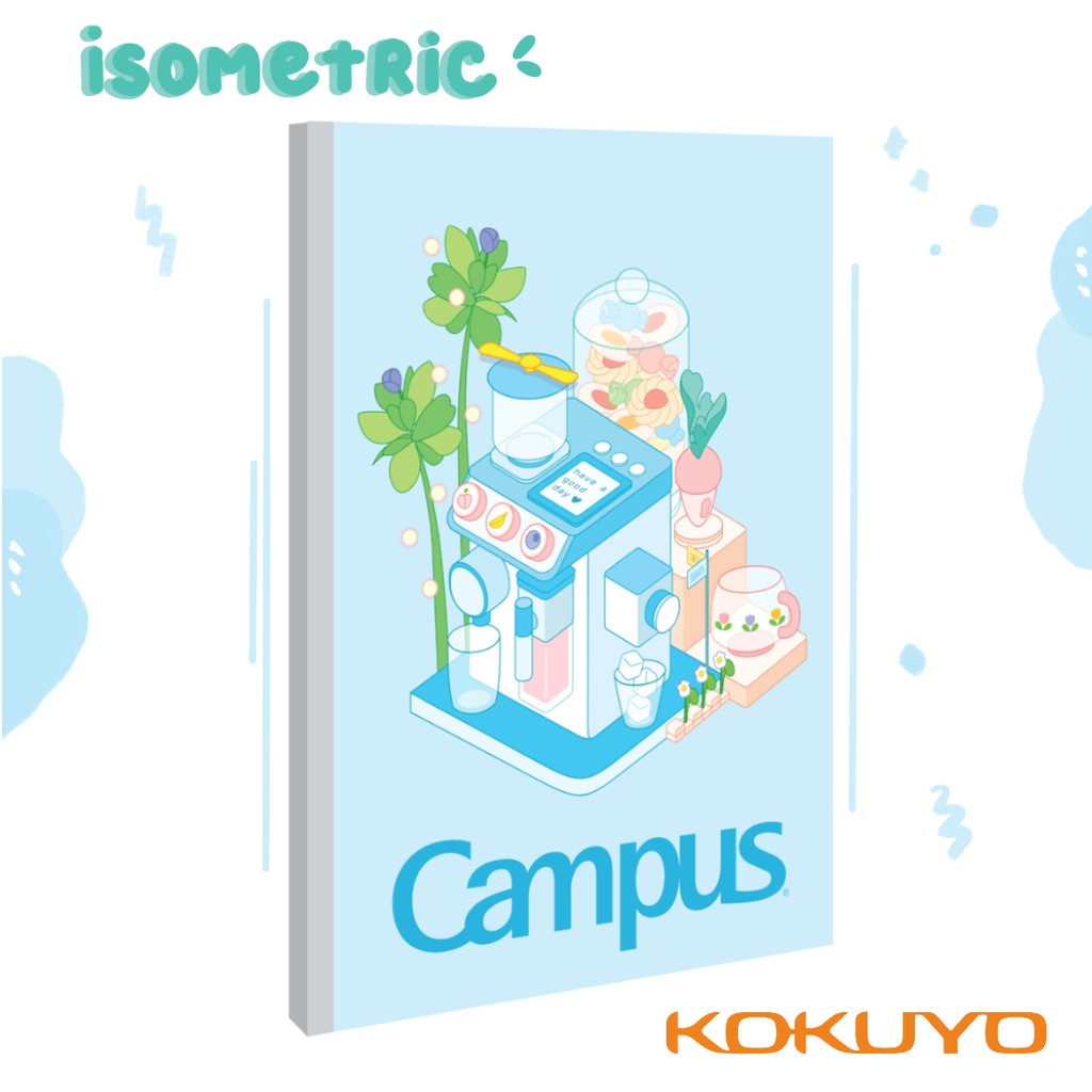 Vở Campus Isometric Kẻ Ngang Có Chấm Khổ B5