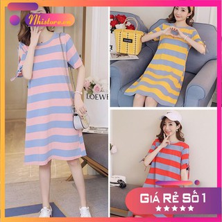 THANH LÝ HÀNG TỒN KHO Đầm bầu chất thun dáng suông hàng Quảng Châu