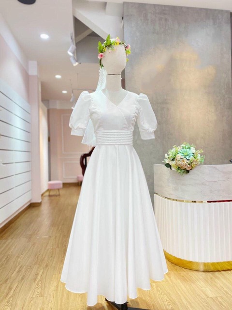 ĐẦM XOÈ EO CON KIẾN PHỐI NƠ XINH XẮN full size s/M /L/XL