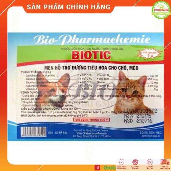 Men tiêu hoá cho chó mèo Bio 🐶 FREESHIP 🐱 BIOTIC 5g Ổn định vi sinh|ngừa tiêu chảy|giảm mùi hôi|kích thích tiêu hoá