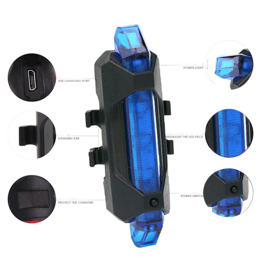 Đèn LED Gắn Đuôi Xe Đạp DARNELL Ánh Sáng Xanh Dương Siêu Sáng Chống Mưa Có Thể Sạc Lại