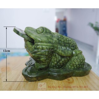 Cóc phong thủy đá serpentine tự nhiên cao 11cm