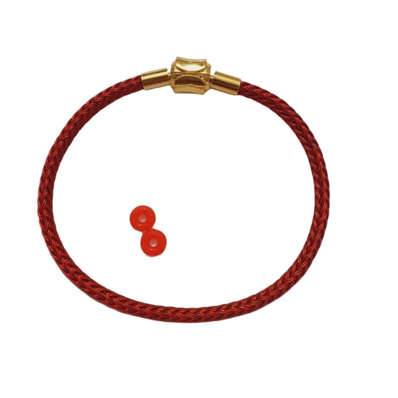 Vòng dây cáp khoá bấm kiểu Hàn bền tiện lợi tặng kèm bộ khoen nhựa chặn hạt charm