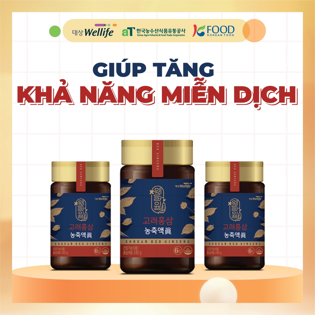 Tinh chất hồng sâm Goryeo Red ginseng DAESANG WELLIFE Goryeo Red ginseng concentrate "Real" lọ 240gr