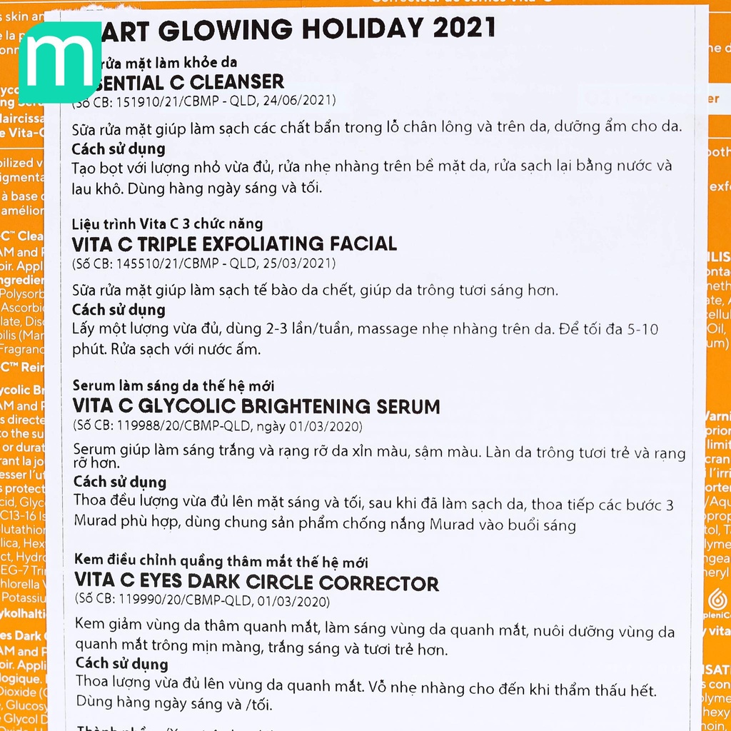 Bộ Làm Sáng Da Murad Start Glowing Skin Clinic 4 Món