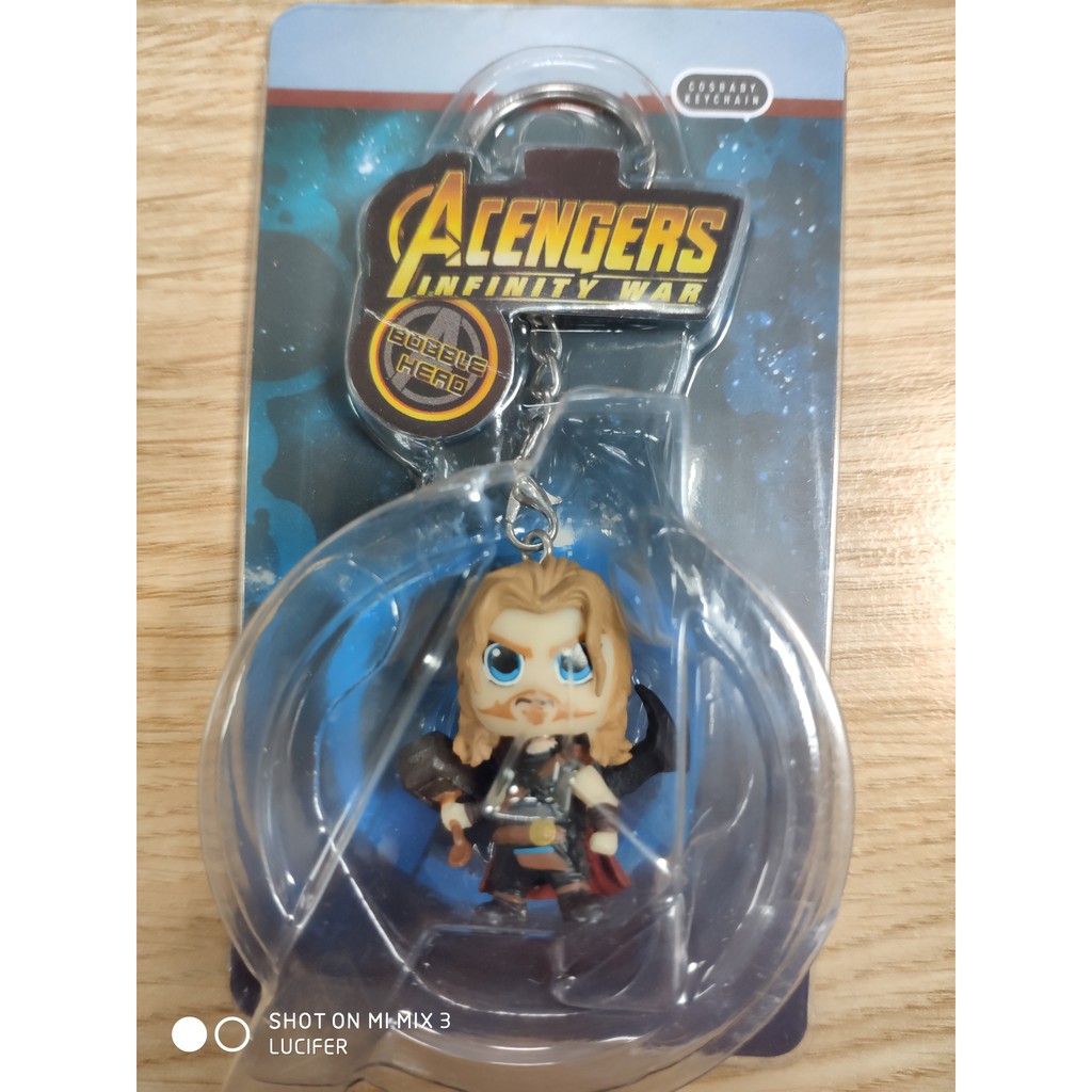 Mô hình, móc khóa Avenger Thor chibi cổ lò xo