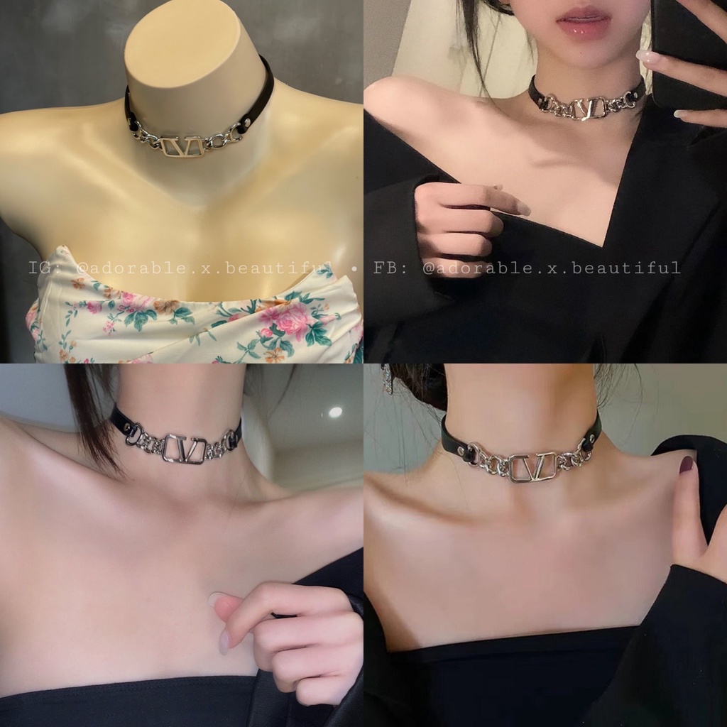 Tổng Hợp Dây Chuyền Choker Họa Tiết Đính Đá Phong Cách Ulzzang Hot Trend