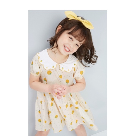 V154 - Váy lanh cổ tiểu thư cao cấp bé gái