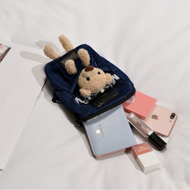 [Mã FAMAYWA2 giảm 10K đơn 50K] Túi đeo chéo nữ 🎒FREESHIP🎒 demin gấu bông dễ thương | BigBuy360 - bigbuy360.vn