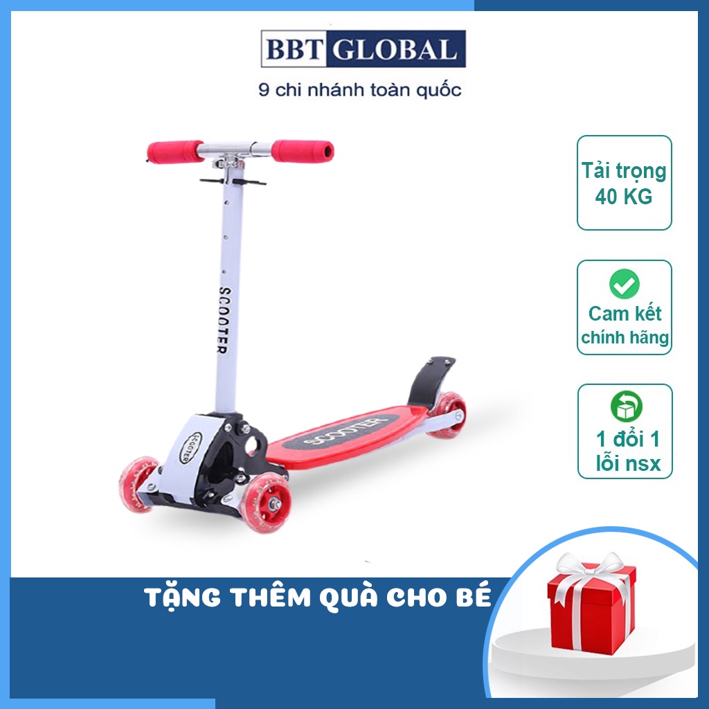 Xe trượt scooter 3 bánh cho bé chắc chắn,an toàn,tiện lợi BBT Global KM956A