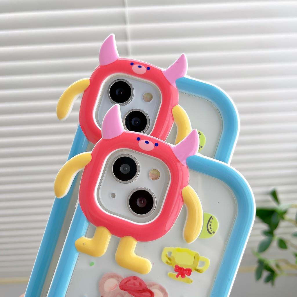 Ốp Điện Thoại Mềm Hình Gấu Trượt Ván 3D 2 Trong 1 Cho IPhone 13promax 13 12 11