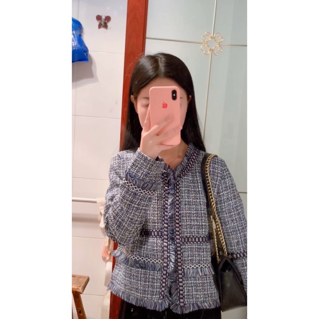 Khoác dạ tweed CÓ SẴN] Áo khoác tweed ngắn, khoác dạ nữ hàng quảng châu | BigBuy360 - bigbuy360.vn