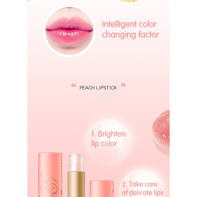 (Hàng Mới Về) Son Dưỡng Môi Chiết Xuất Hoa Đào Tự Nhiên Thay Đổi Màu Sắc Theo Nhiệt Độ Chống Khô Môi | BigBuy360 - bigbuy360.vn