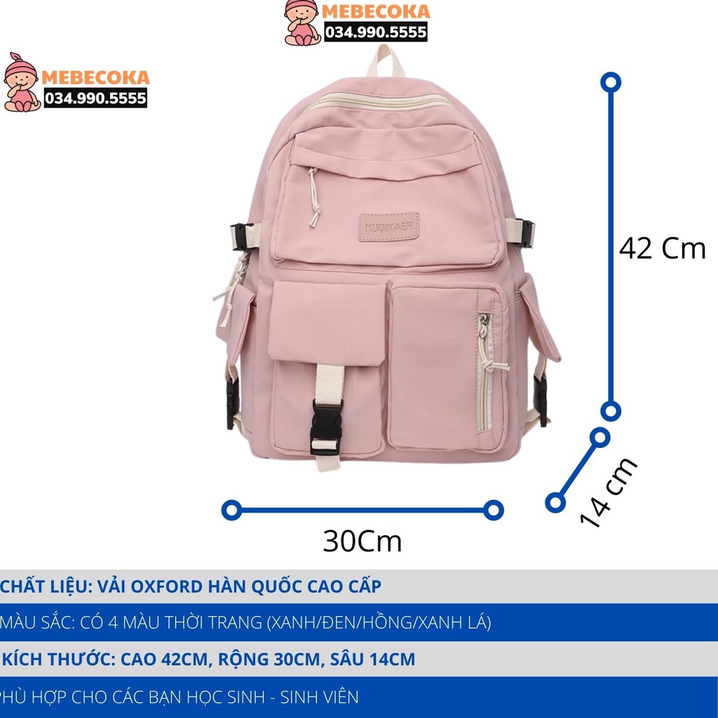 Balo đi học nam nữ thời trang Hàn Quốc, cặp sách đẹp cho học sinh, sinh viên nhiều màu sắc