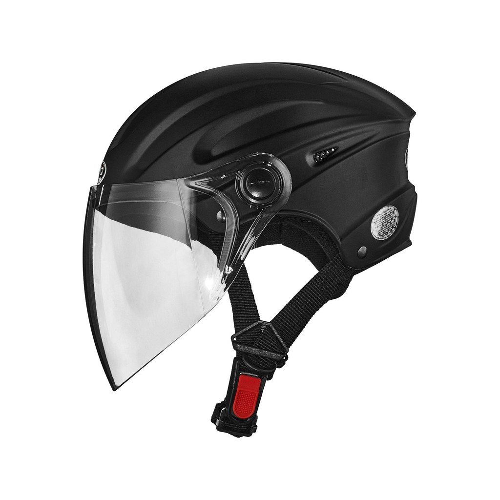 Mũ bảo hiểm nam nửa đầu có kính dài GRO HELMET st22 , sơn trơn vân thể thao cá tính