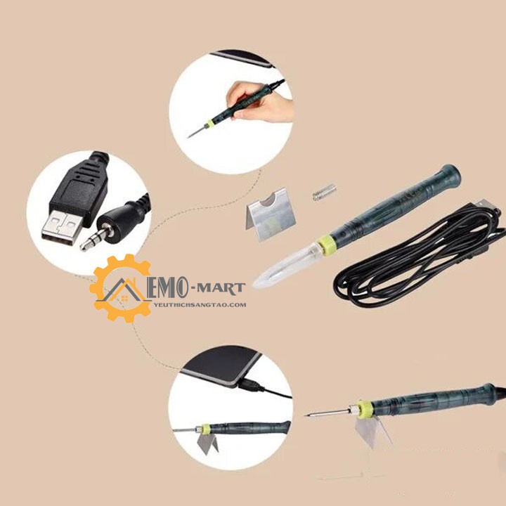 [ FREE SHIP ] 💥 Mỏ hàn nhiệt mini USB 5V 💥 BH 12 THÁNG 💥 Tự ngắt khi không hoạt động - Công tắc cảm ứng